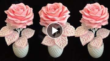 DIY Tutorial cara membuat Bunga Mawar dari Plastik Kresek | How to make Rose flower from Plastic ...
