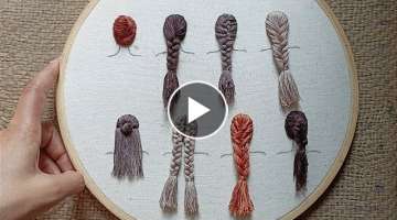8 beautiful hair embroidery tutorial | Girl and hair embroidery tutorial | Embroidery for beginne...