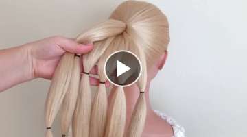 Быстрые #Прически на длинные волосы Messy bun trick. easy hairstyle...
