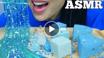 ASMR BLUE CHEESE CAKE DESSERT + NOODLE JELLY + SUGAR ROCK CANDY (EATING SOUND) NO TALKING | SAS-A...